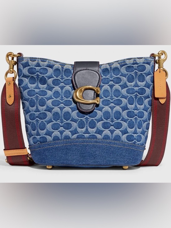 Coach Handbags - COACH Soft Tabby Tali Bucket Bag In Signature Denim & Coach Sales Receipt!